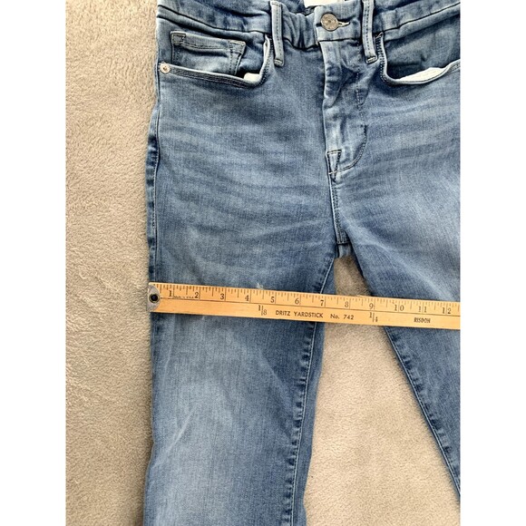 FRAME Le One Crop Mini Bootcut Jeans Light Wash High Rise Stretch Denim Size 1 - Picture 7 of 11